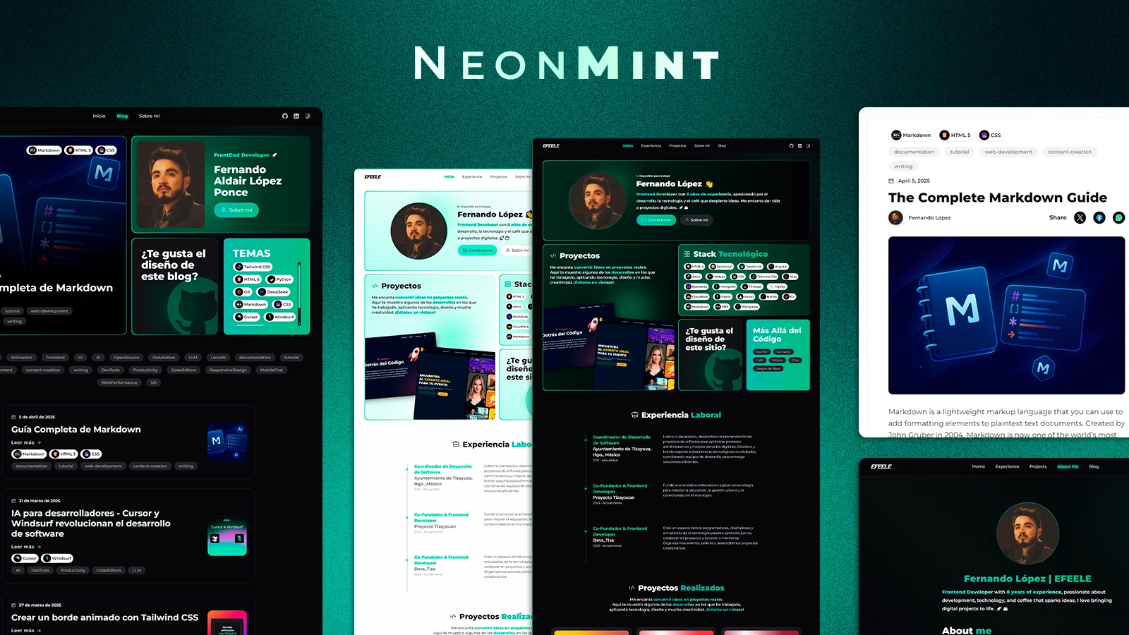 NeonMint - Modern portfolio template